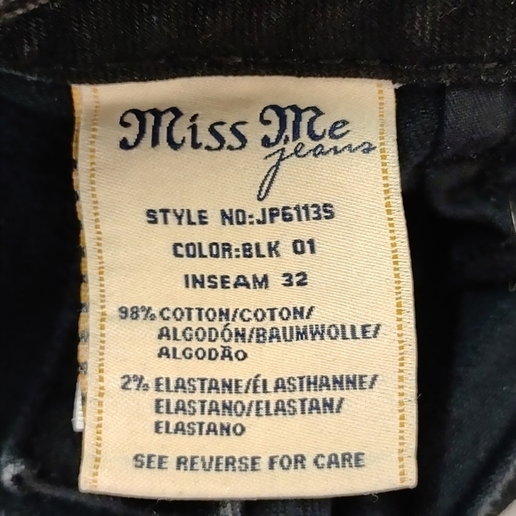 Miss Me Women's Black Jeans Embroidered/Embellished Size 28 - Picture 12 of 12